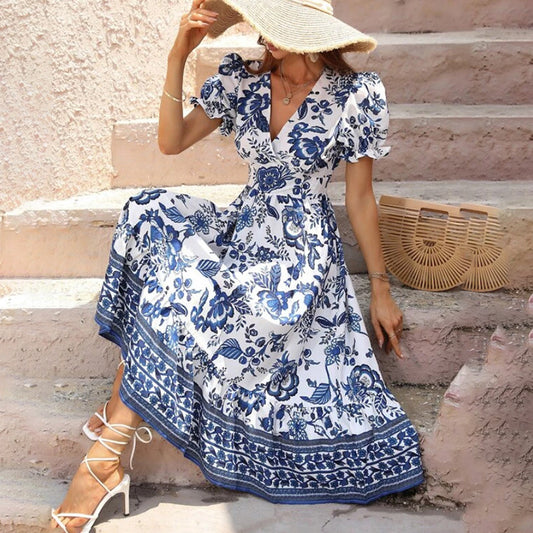 Women Floral Bohemian Maxi Dress
