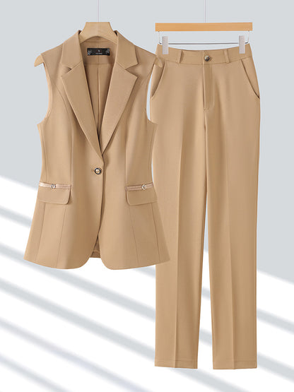 Slim-fit Professional Two-piece Vest Set