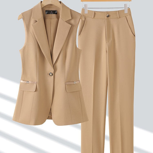 Slim-fit Professional Two-piece Vest Set