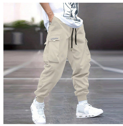 Men's Multi-pocket Cargo Pants Drawstring Trousers