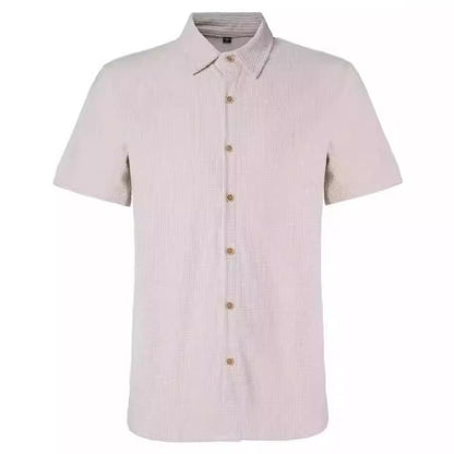 Men's Casual Loose Plaid Short Sleeve Shirt