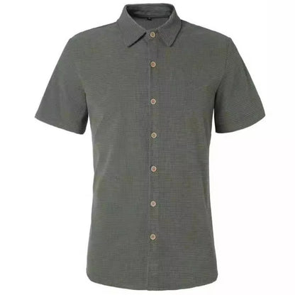 Men's Casual Loose Plaid Short Sleeve Shirt