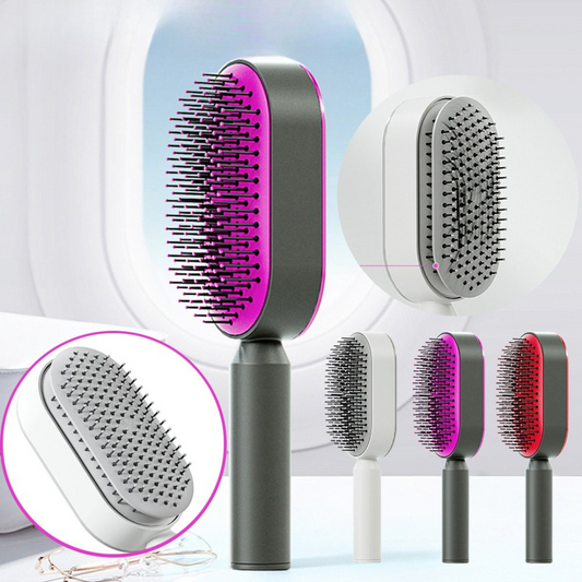 Women Anti-Static Scalp Massage Self Cleaning Hair Brush