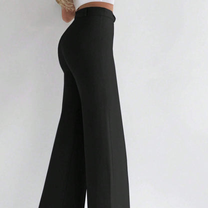 High-Waisted Slim Fit Pants with Micro Flare