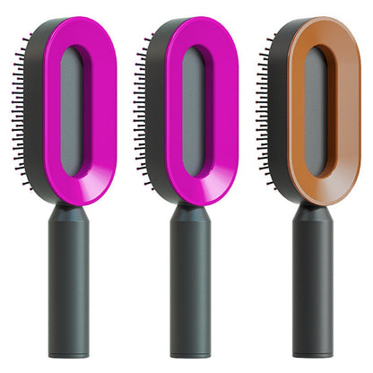 Women Anti-Static Scalp Massage Self Cleaning Hair Brush