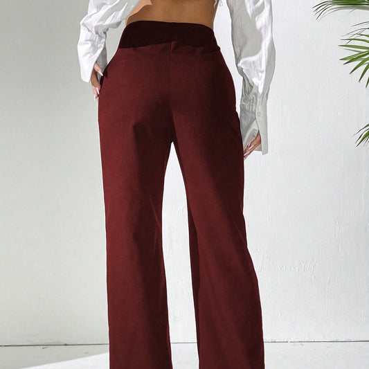Ladies' Straight Leg High-Waisted Pants