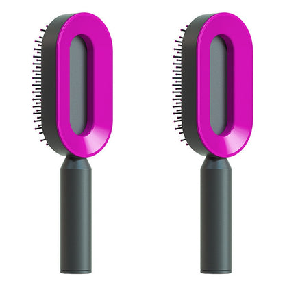 Women Anti-Static Scalp Massage Self Cleaning Hair Brush