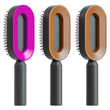 Women Anti-Static Scalp Massage Self Cleaning Hair Brush