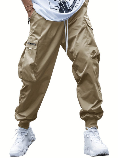 Men's Multi-pocket Cargo Pants Drawstring Trousers