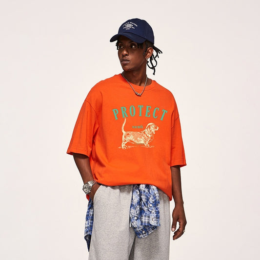 Dog Pulp-pulling Loose Printed T-shirt