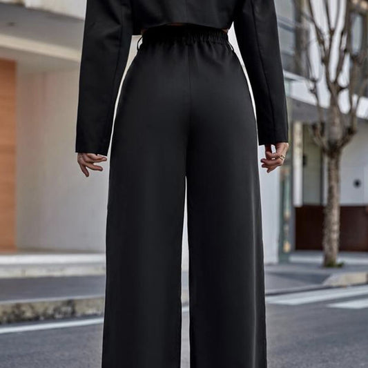 Ladies' High Waisted Wide Leg Pants