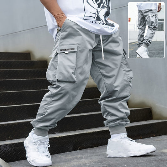 Men's Multi-pocket Cargo Pants Drawstring Trousers