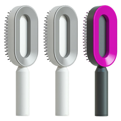 Women Anti-Static Scalp Massage Self Cleaning Hair Brush