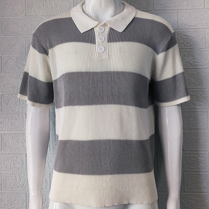 Mens Clothing Summer Fashion Lapel Sweater