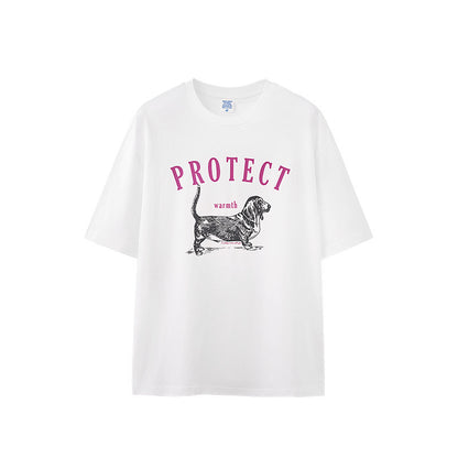 Dog Pulp-pulling Loose Printed T-shirt